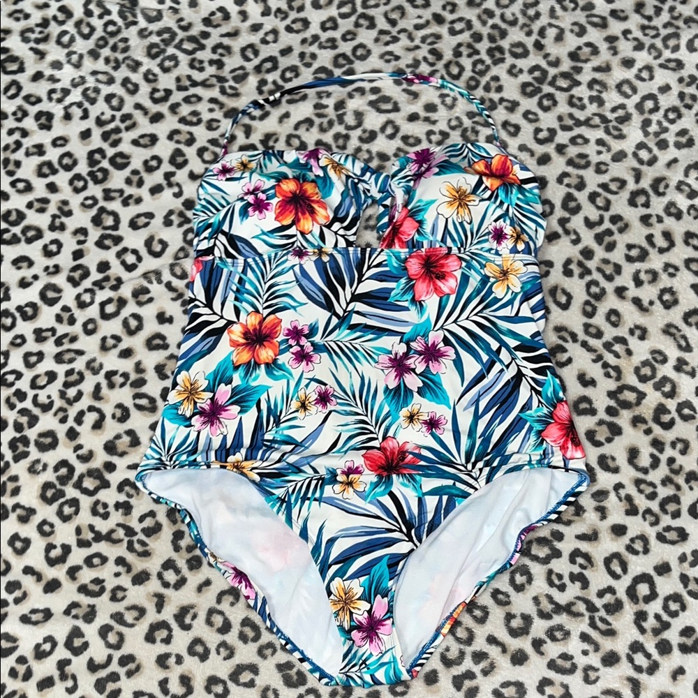 Time and Tru Tropical Floral Women’s Swim One Piece